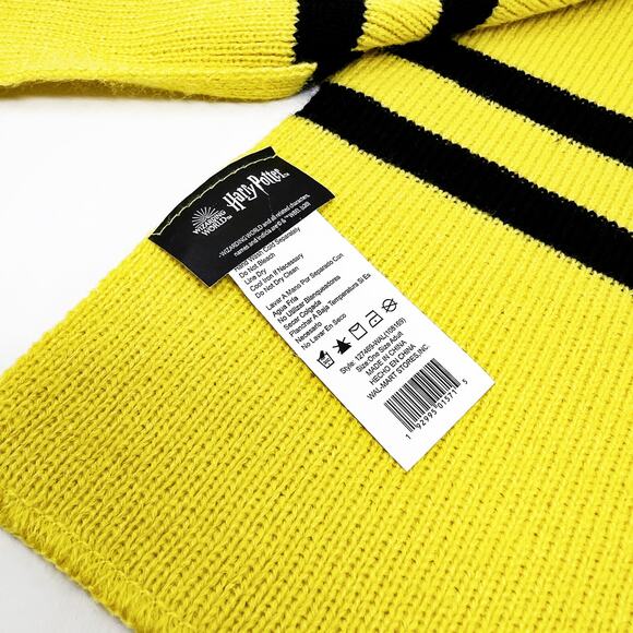 [Harry Potter] Wizarding World Hufflepuff Yellow Striped Scarf Hogwarts Cosplay - Picture 4 of 5